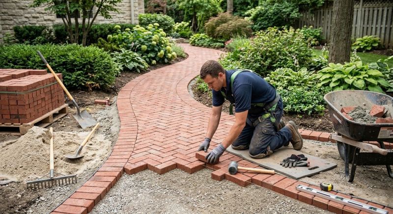 Brick Border Installation in Worcester, MA