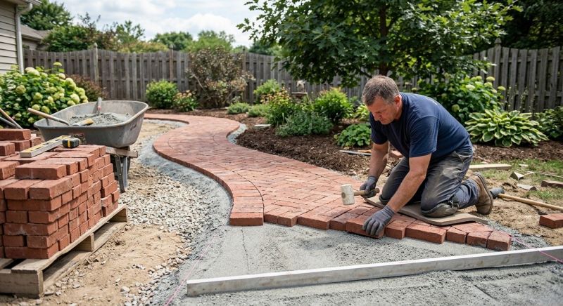 Brick Hardscape Installation in Boston, MA