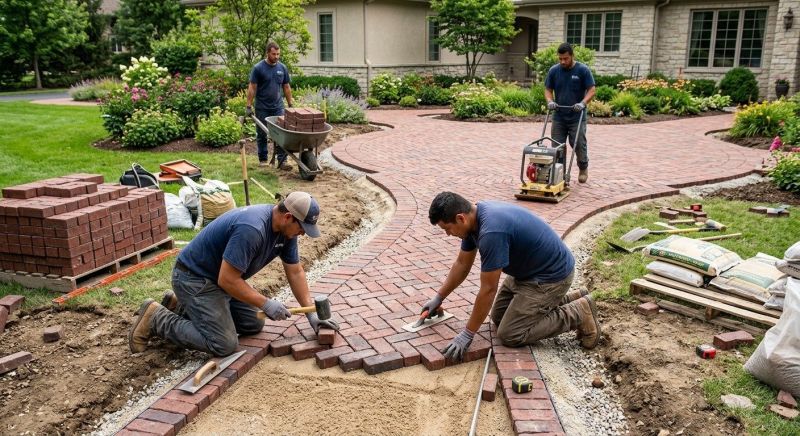 Brick Hardscape Installation in Providence, RI
