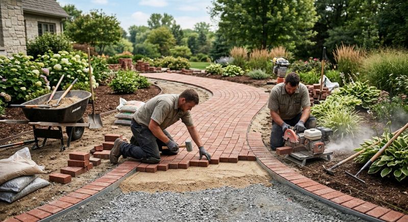 Brick Walkway Installation in Worcester, MA