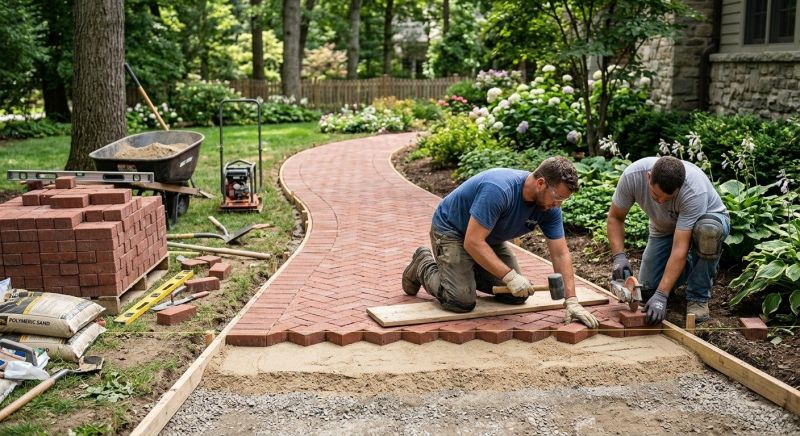 Brick Walkway Installation in Worcester, MA